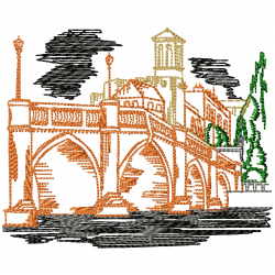 Houses Bulding Embroidery Design 2